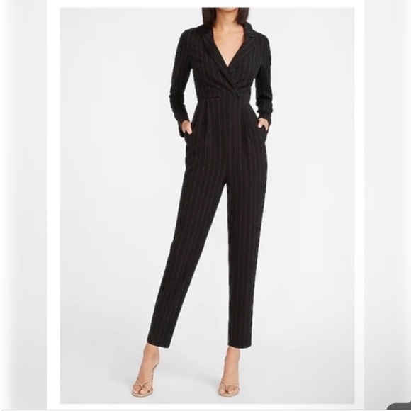 Express Pin Striped Jump Suit - Picture 1 of 6